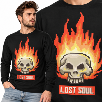 BLUZA RETRO BURNING SKULL